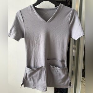 Jaanuu Women’s Gray V-Neck Scrub Top